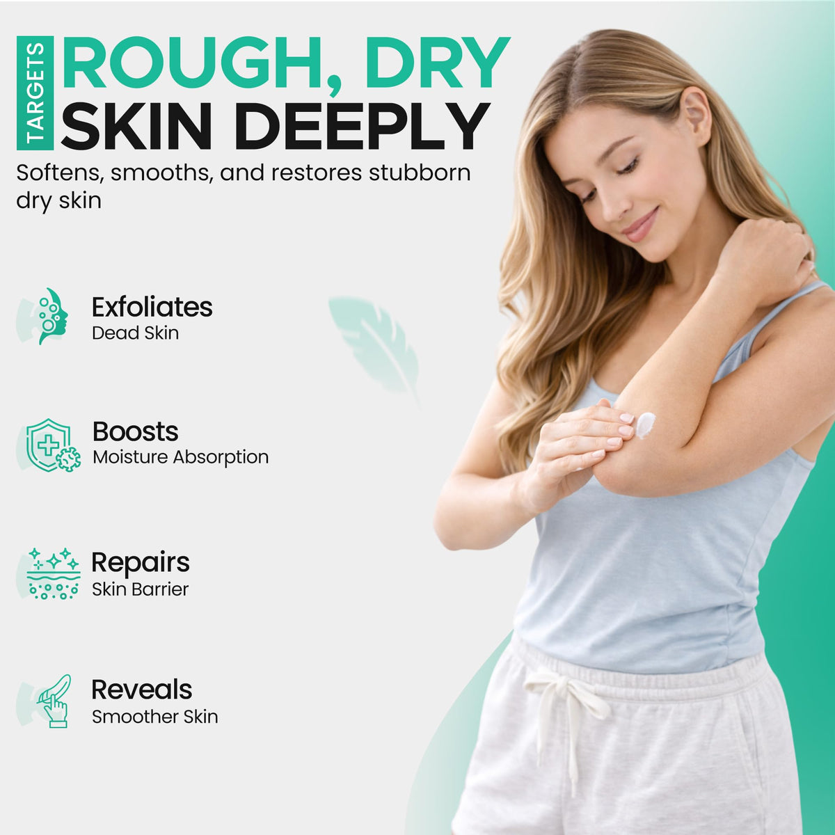 CLEAR 40 Urea Gel on hands to moisturize and smooth cuticles.