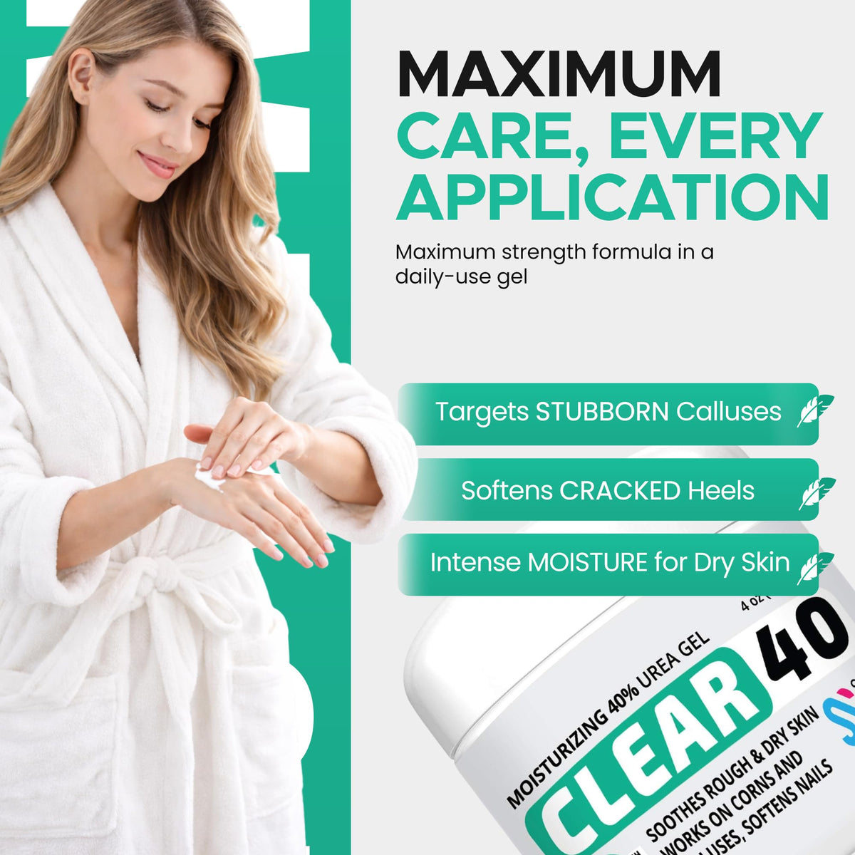 CLEAR 40 Urea Gel nourishing nails and cuticles.