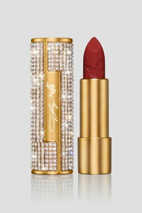 SCENT BEAUTY Dolly Heaven's Kiss lipstick with rhinestone case for glamorous on-the-go style.