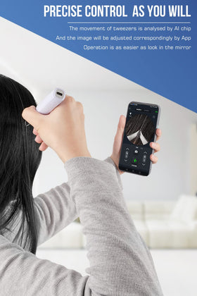 Scopepick tweezer camera real-time view shown on phone for detailed inspection