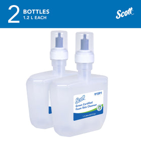 Scott Professional foaming hand soap dispenser bottle showing quick foam lather