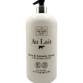 Scottish Fine Soaps Au Lait bath and shower cream bottle for daily pampering