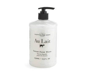 Scottish Fine Soaps Au Lait Cream Hand Wash bottle with pump for gentle daily cleansing.