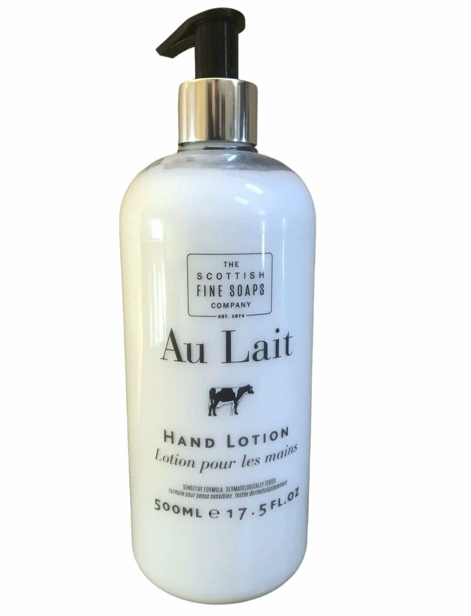 Scottish Fine Soaps Au Lait Hand Lotion pump bottle ideal for daily moisture