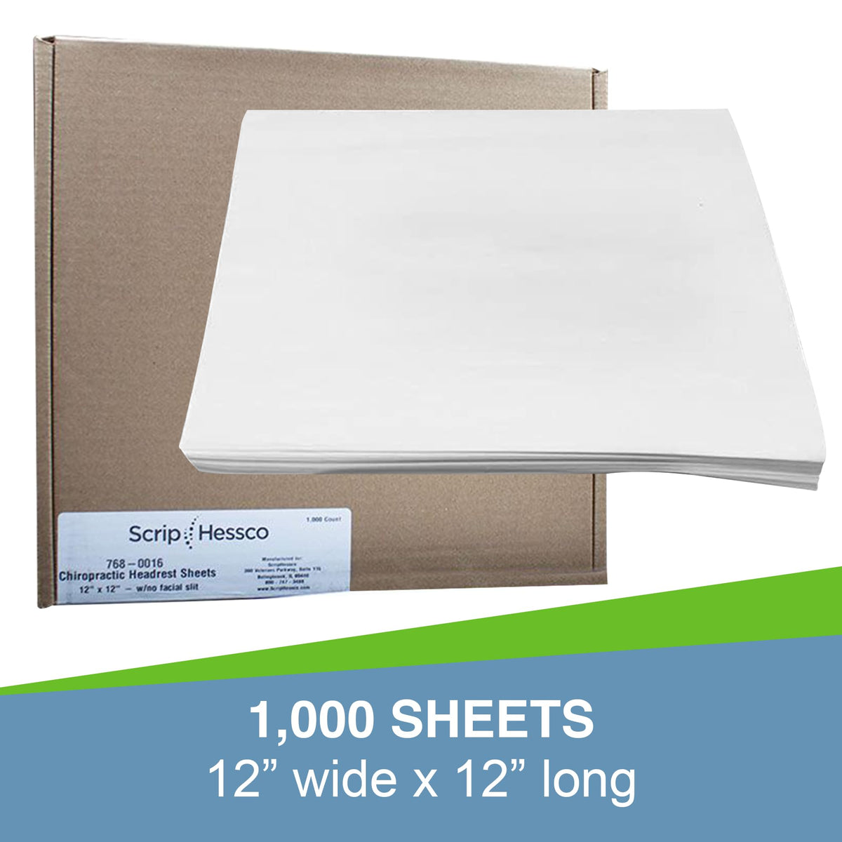 ScripHessco headrest covers protect exam tables from oils and moisture.
