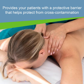 ScripHessco headrest papers in use offer hygienic protection on massage or exam tables.