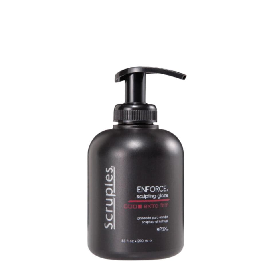 Scruples Enforce Sculpting Glaze bottle with strong hold for sculpted styles.