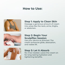 SCULPIFLEX Firming Cream easy absorption demonstrates hydration without residue.