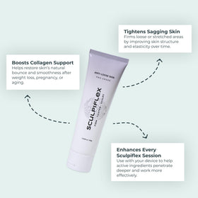SCULPIFLEX Firming Cream stomach area focus for smoother texture and tone.