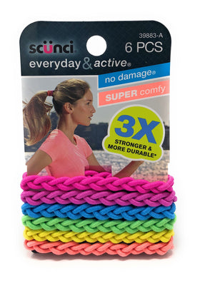 Scunci braided elastics during a workout showing stability during movement