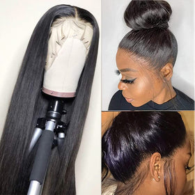 Sdamey 360 straight lace front wig with natural full-coverage for daily wear.