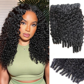 Sdferlin Burmese curly bundles 16-inch weft for natural blend and volume.