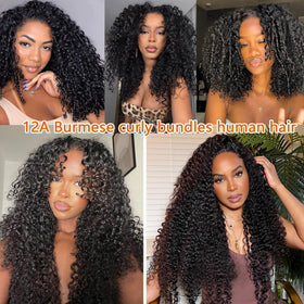 Sdferlin curly bundles collection display for styling ideas.