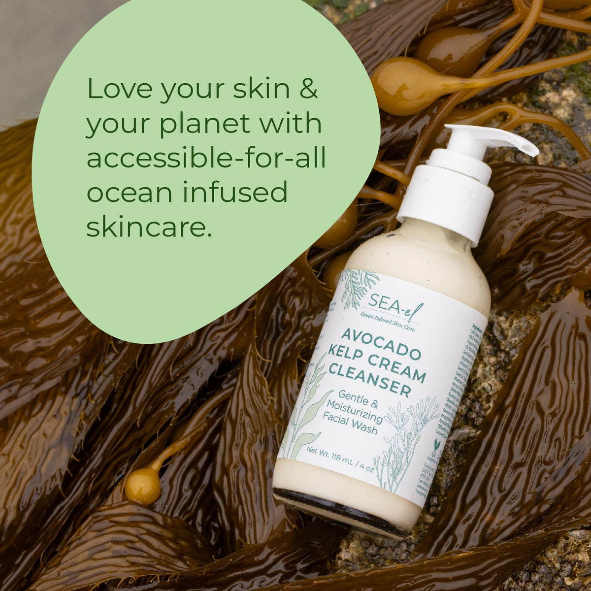 Sea-El cleansing in hand shows creamy texture for quick morning routine.