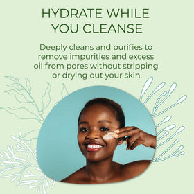 Sea-El cleanser texture close-up shows rich cream ideal for hydrating washing.