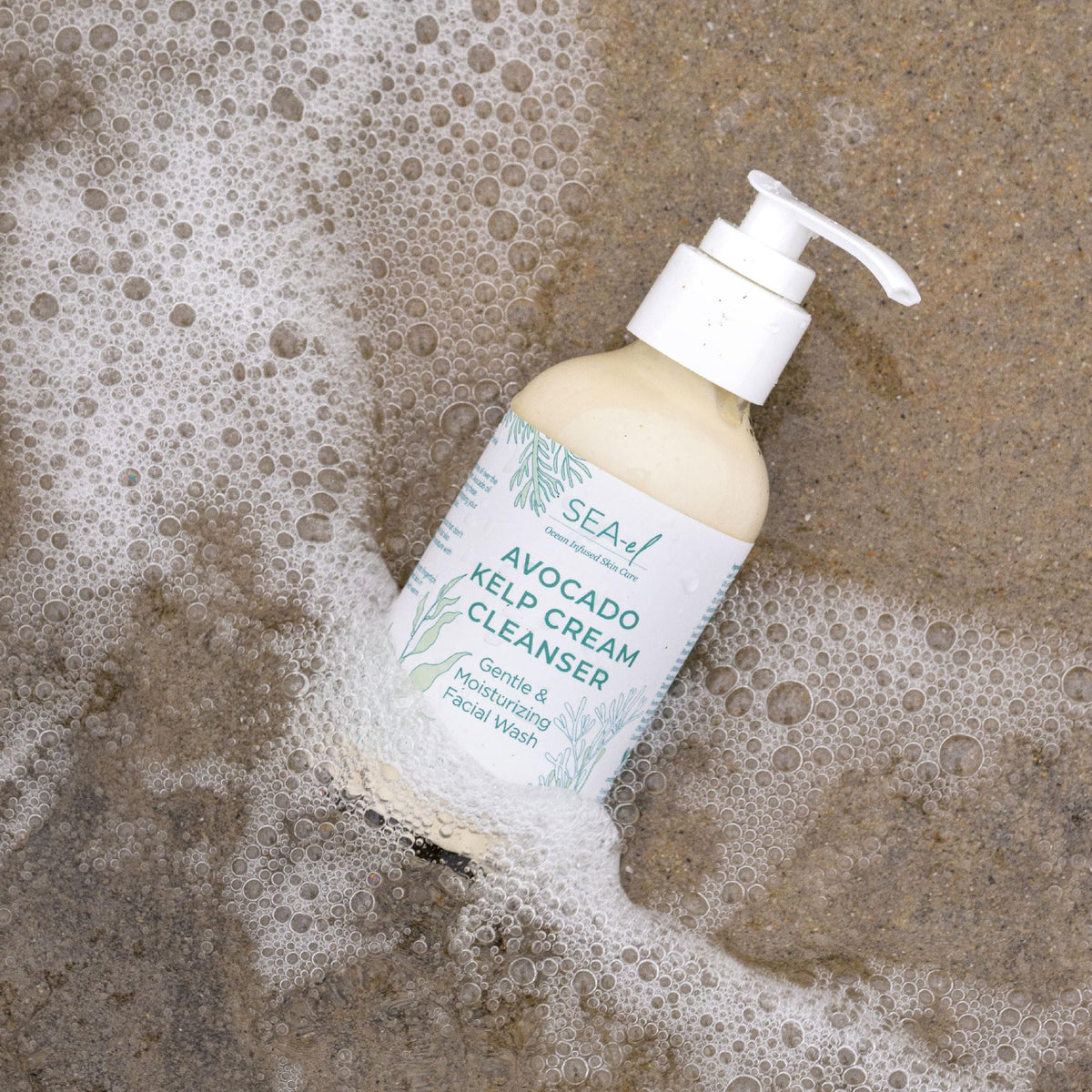 Sea-El Avocado & Kelp Cleanser with kelp nutrient-rich ingredients ready for skin.
