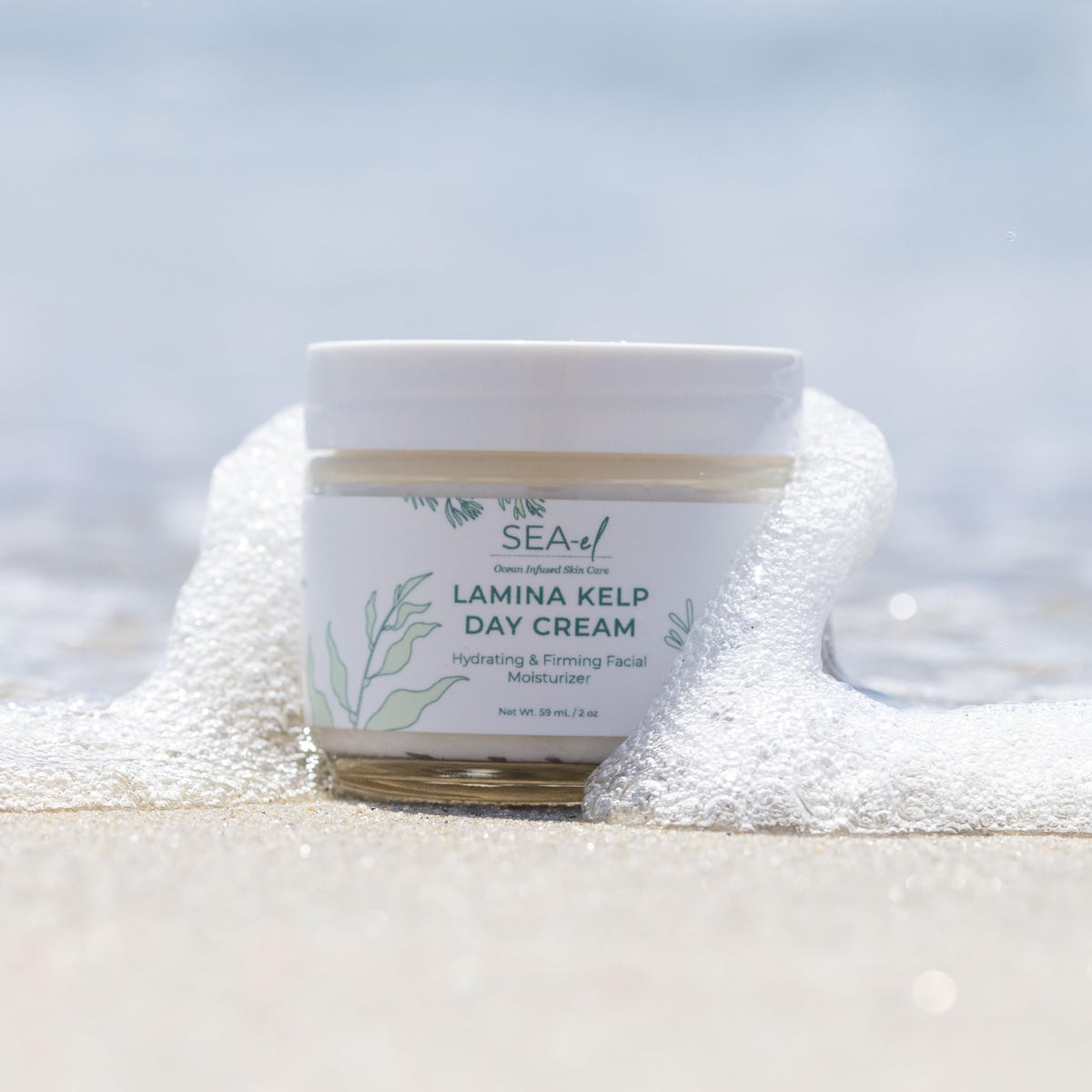 Sea-El Lamina Sea Kelp Day Cream jar with eco-branding communicates clean beauty
