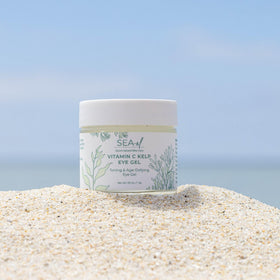 Sea-El Vitamin C Kelp Eye Gel being applied to the under-eye area.