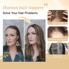 SEA SINGING real human hair toppers can be washed, dyed, curled or straightened