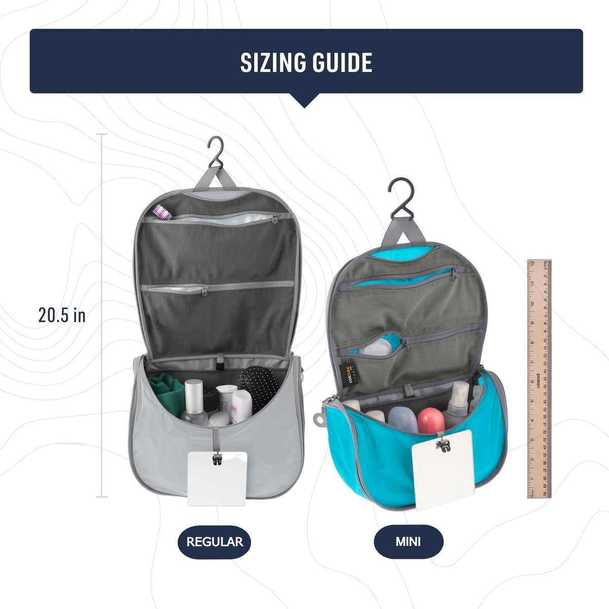 Sea to Summit carrying handle and hanging loop for hands-free use.