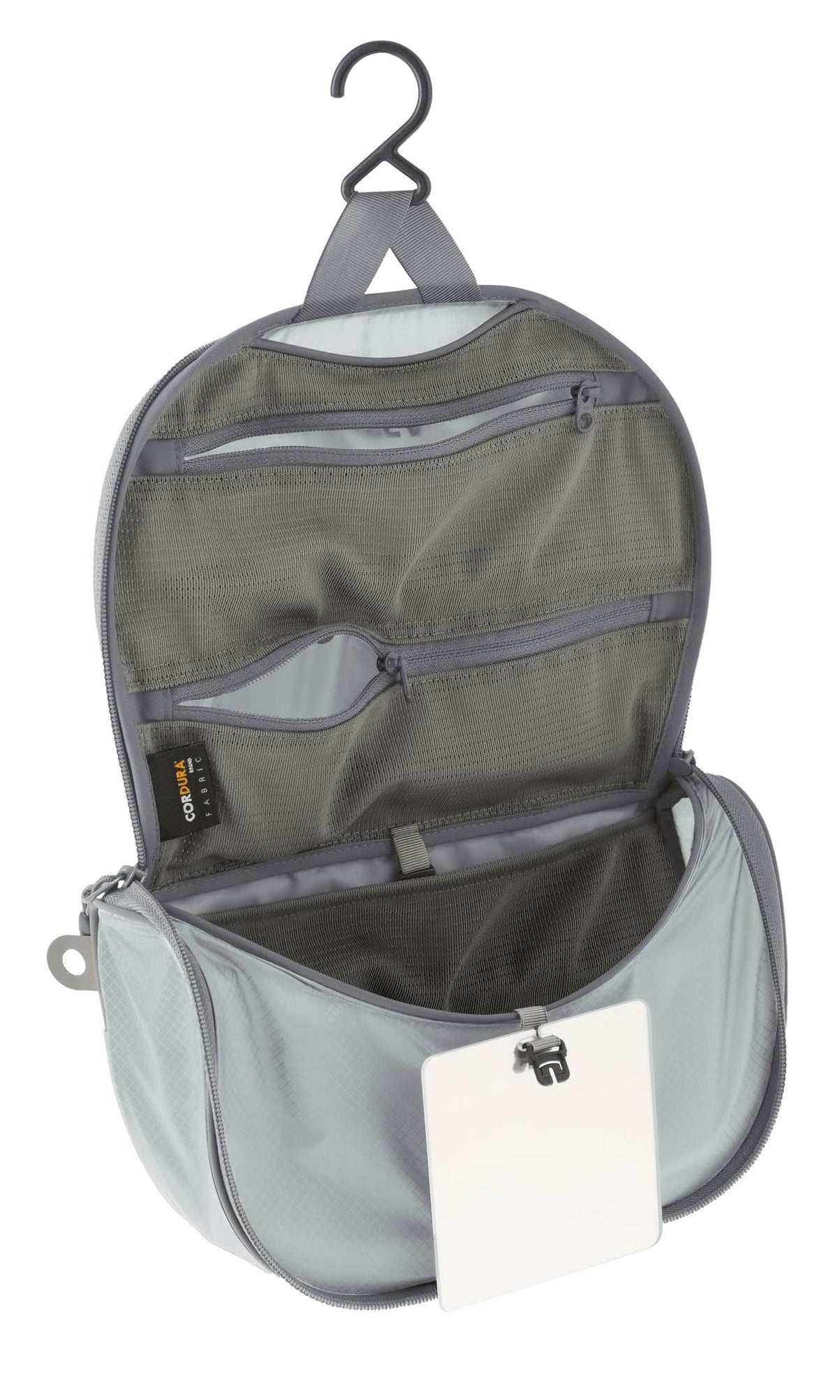 Sea to Summit small-hanging toiletry bag exterior shows ultra-light build for minimalist packing.