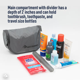 Sea to Summit interior pockets provide visibility and quick access to cosmetics and toiletries.