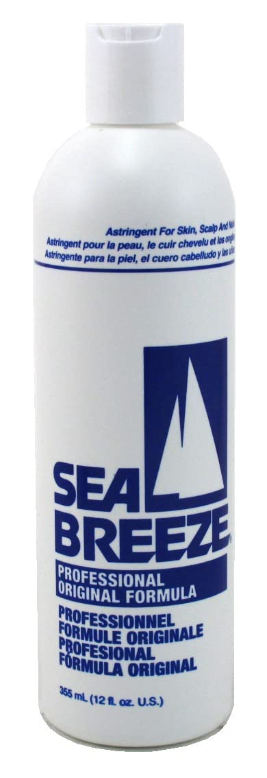 Seabreeze Astringent bottle pour demonstrates easy application on skin, scalp, and nails