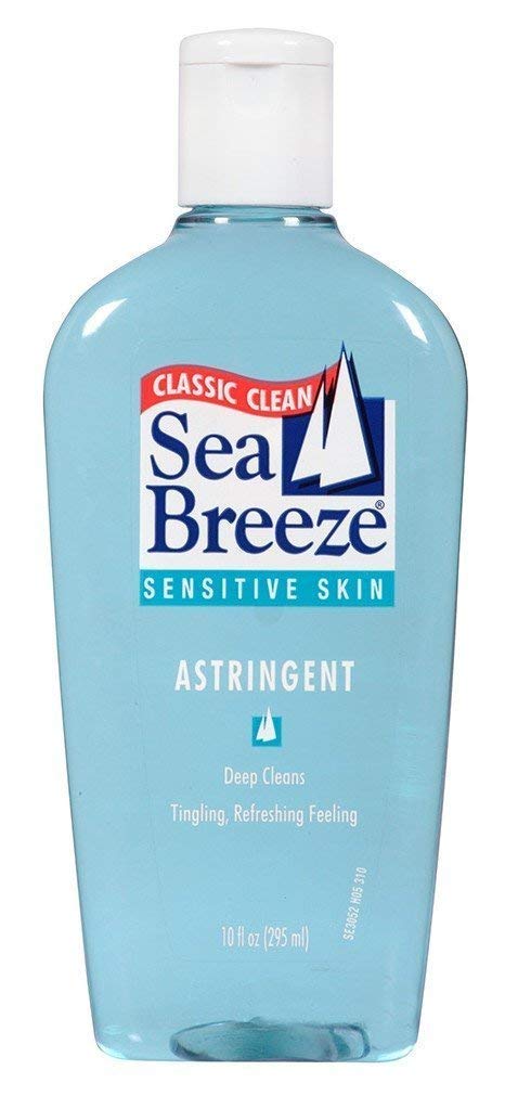 Sea Breeze Sensitive Skin Astringent bottle for gentle cleansing.