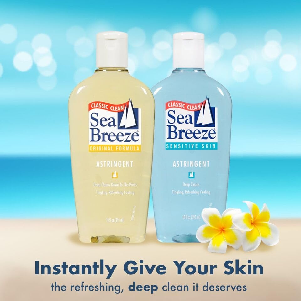 Close-up of cool tingle on skin with Sea Breeze Astringent.