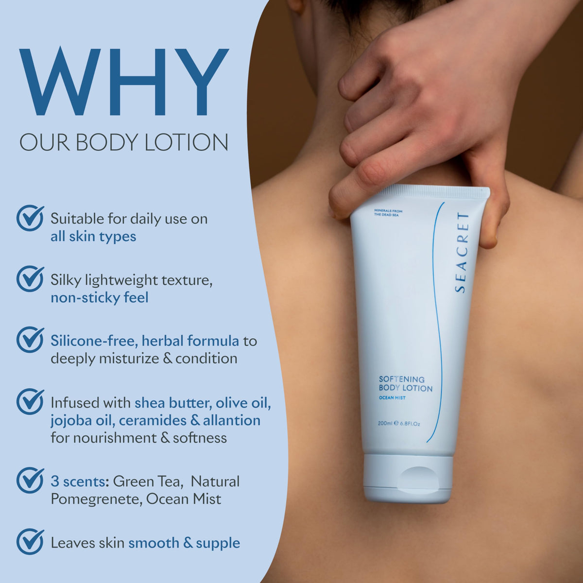 SEACRET Squalane & Shea Butter close-up demonstrates deep hydration.