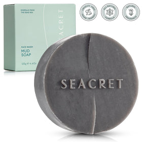 SEACRET Dead Sea Mud Soap Bar vegan and cruelty-free label supports ethical skincare.