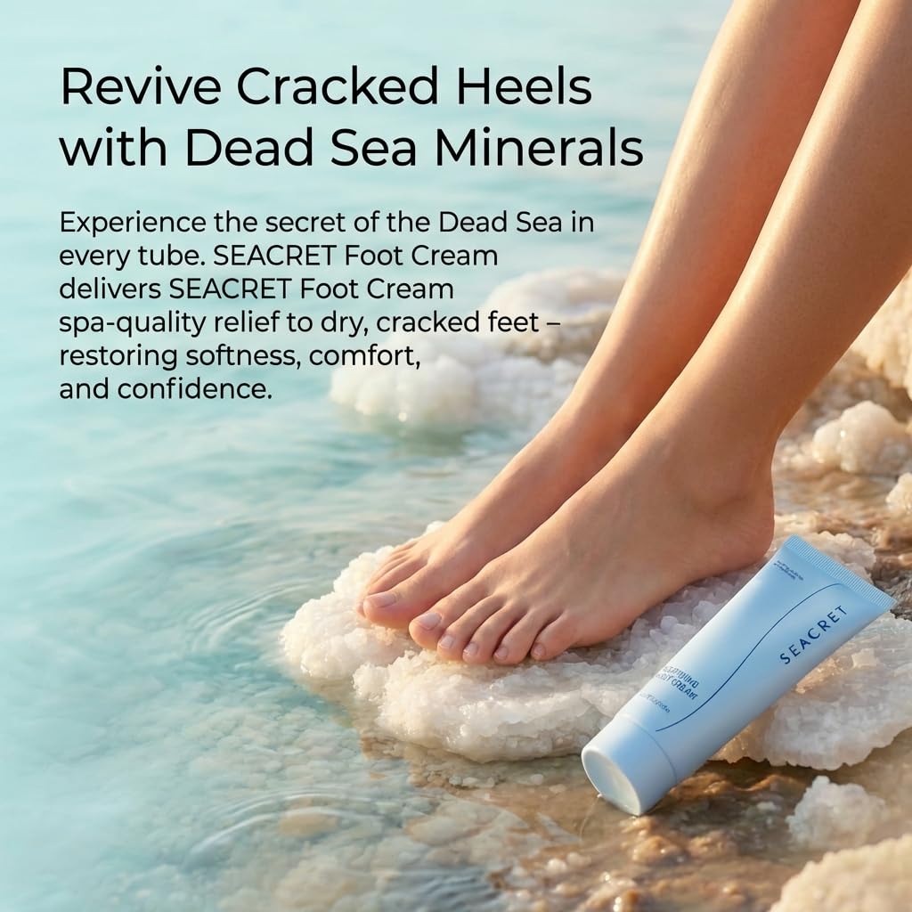 SEACRET Foot Cream absorbs quickly with no greasy residue.