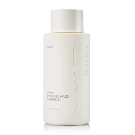 SEACRET HydraMud bottle highlights Dead Sea minerals for gentle scalp cleansing.