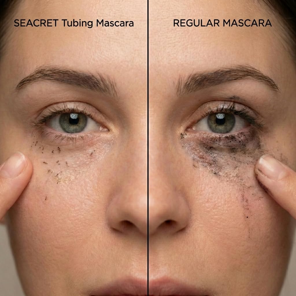 SEACRET mascara cone-shaped brush close-up for precise lash coating