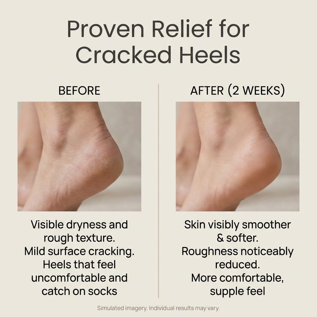 SEACRET Dead Sea minerals and urea nourish rough areas.