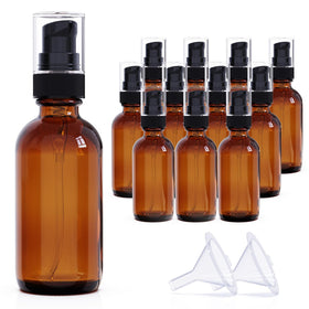 Seafulee amber glass bottle with pump for controlled application and light protection.