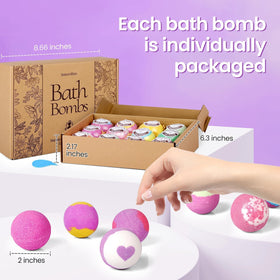 SeasonBliss bath bomb chamomile promotes calm in water.
