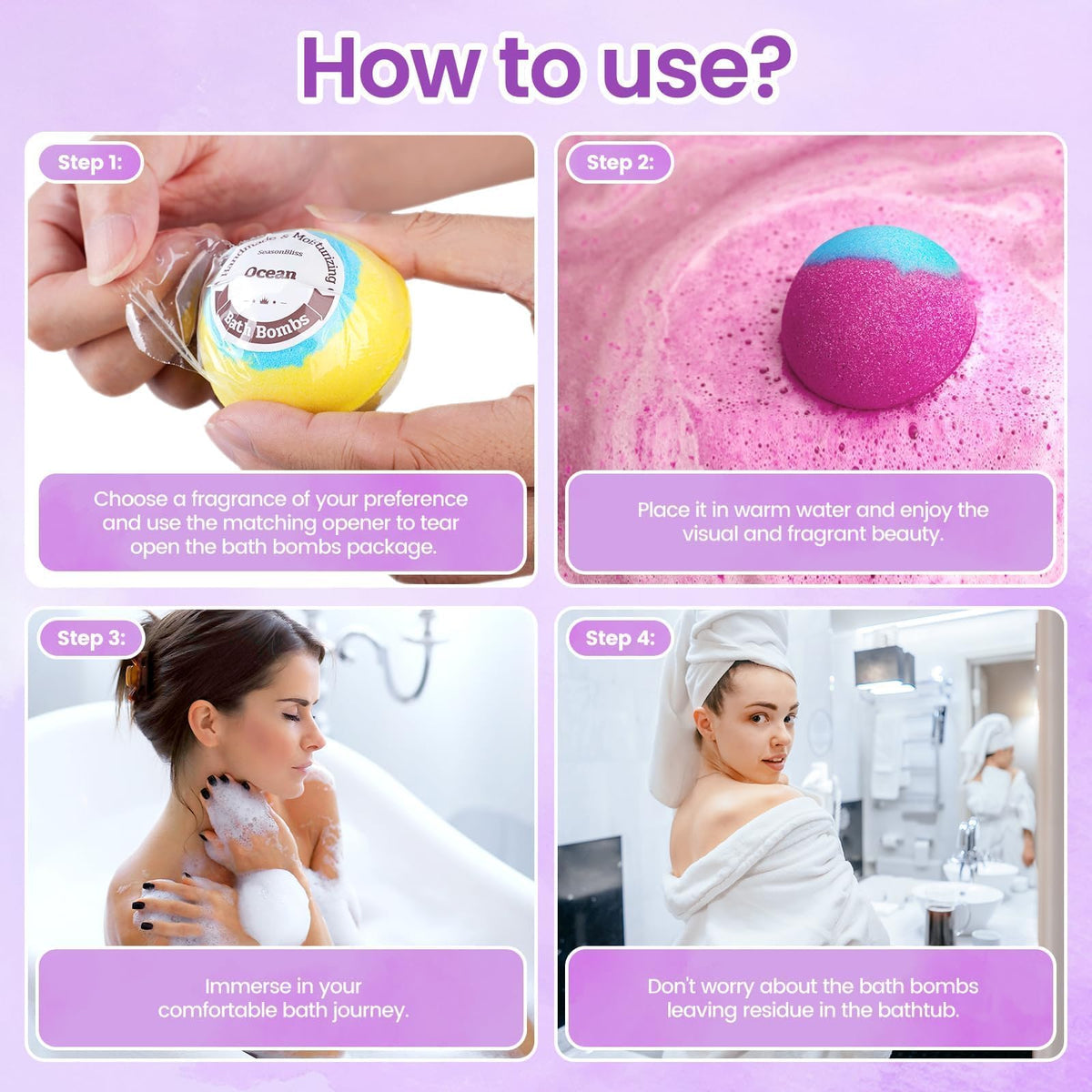 SeasonBliss bath bomb rose offers floral fragrance and calm.