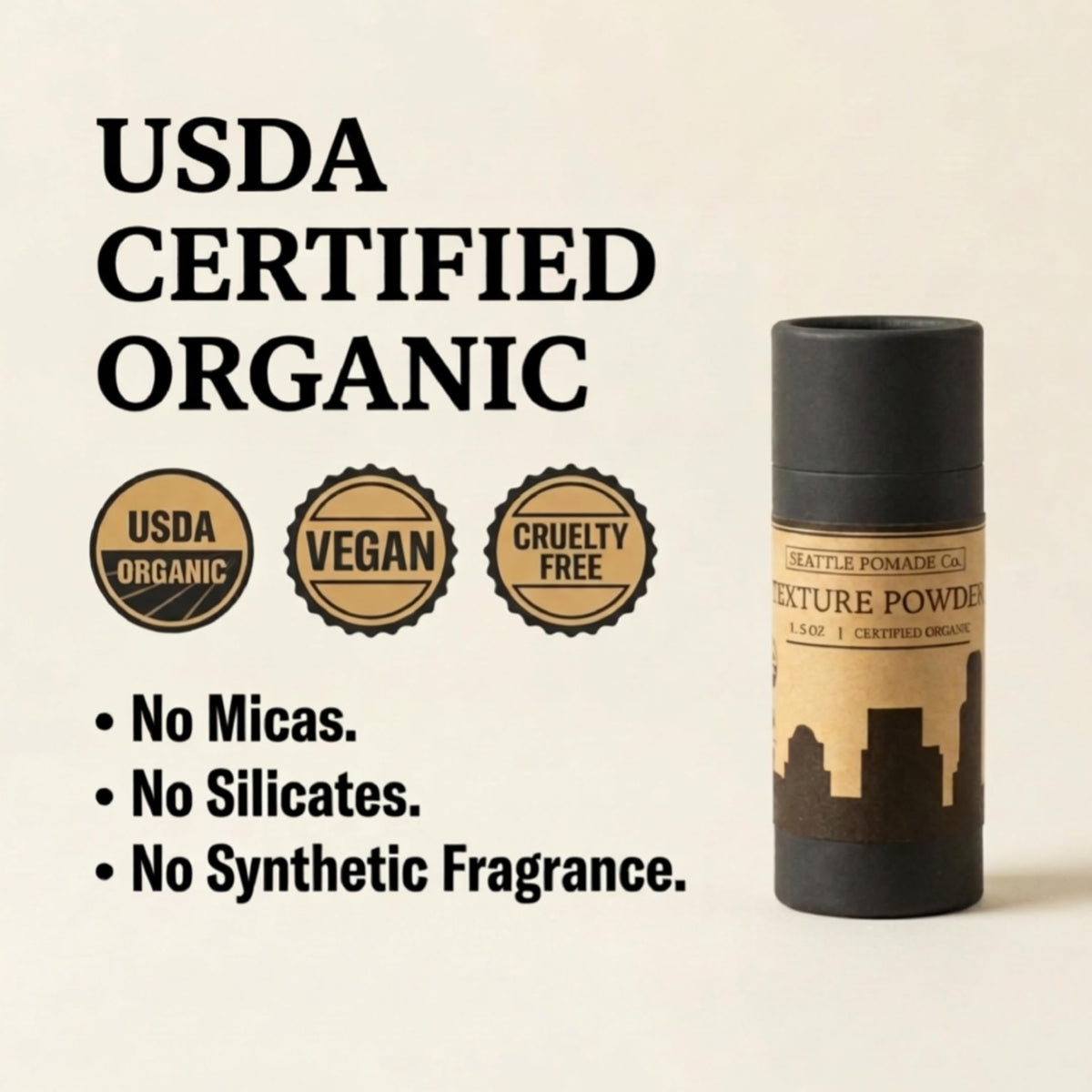 Seattle Pomade Co. Texture Powder creates lift for a refreshed look.