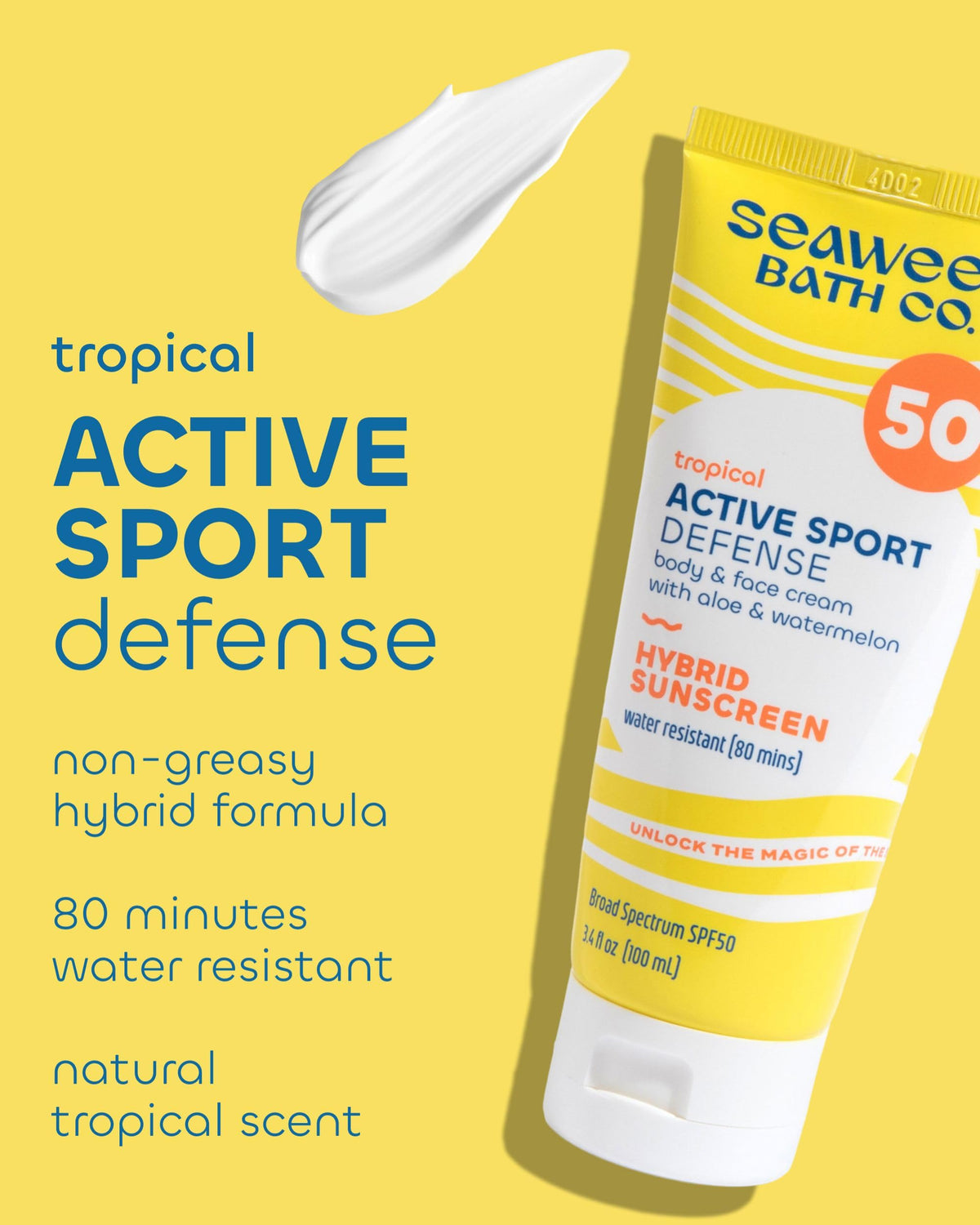 Hands apply Active Sport Defense for quick, non-greasy hydration during activity.