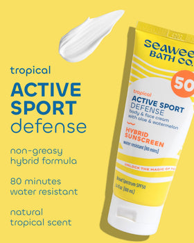 Hands apply Active Sport Defense for quick, non-greasy hydration during activity.