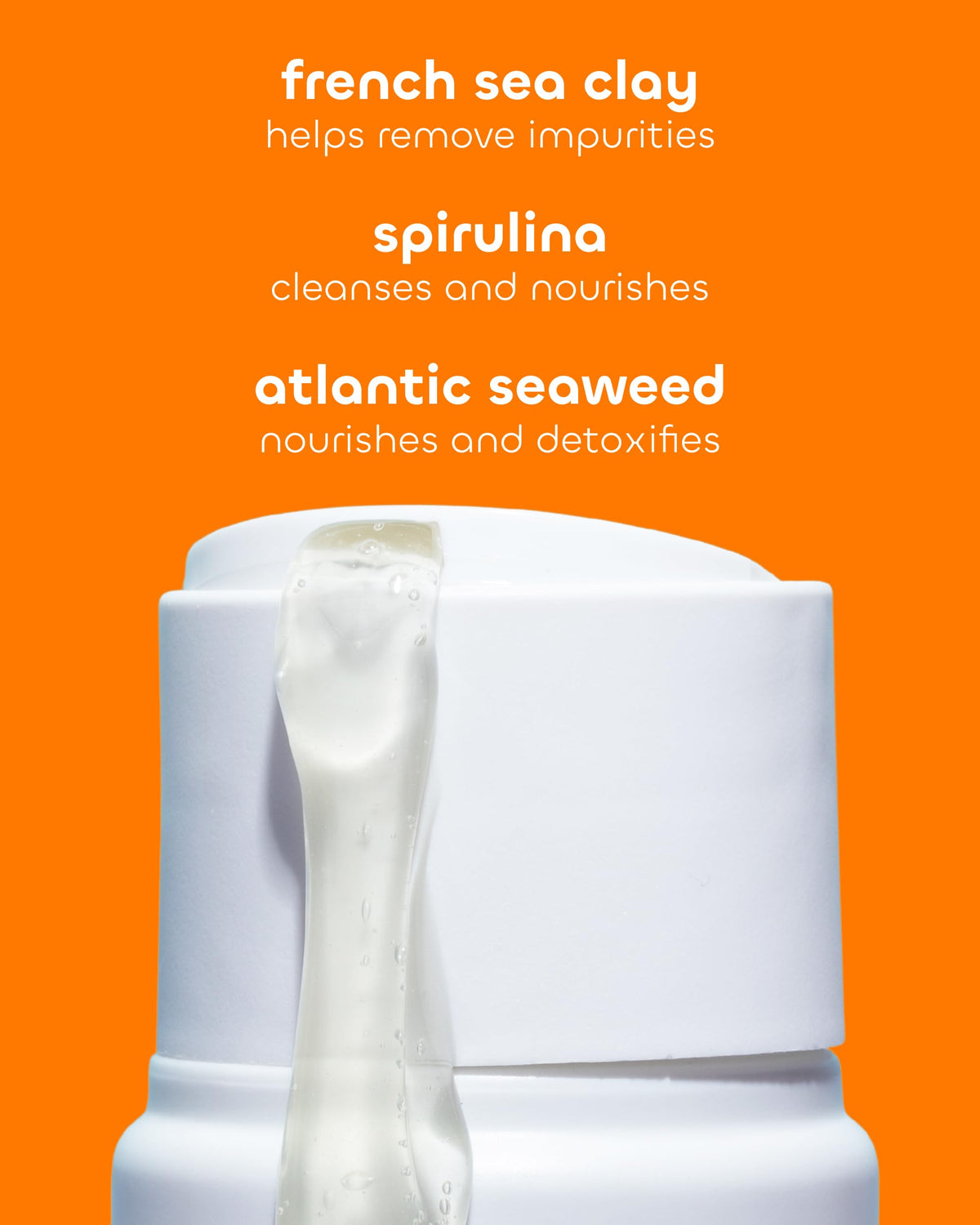 The Seaweed Bath Co Detox Body Wash mineral sea clay and Atlantic seaweed visuals convey mineral care.