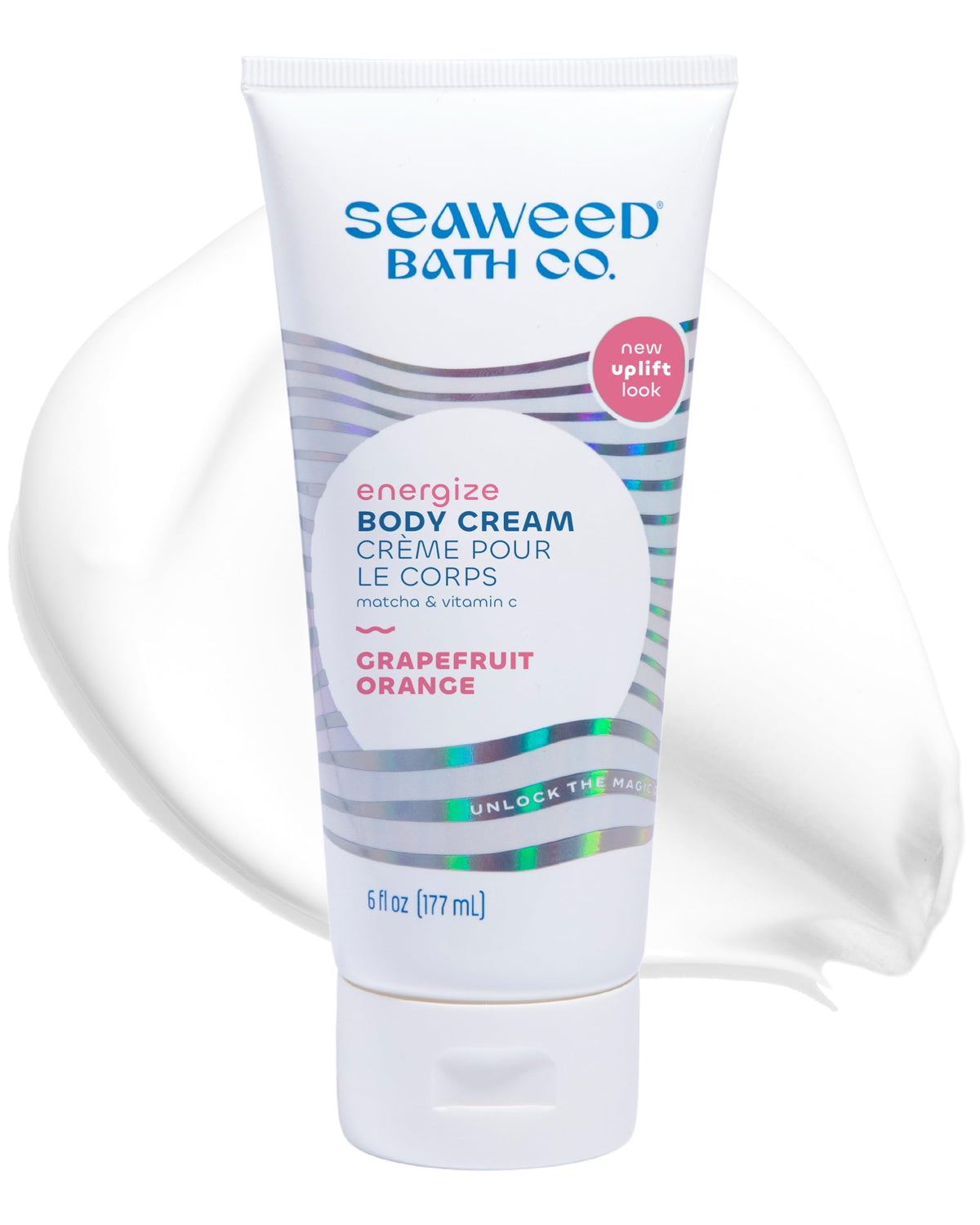 Seaweed Bath Co. Energize bottle top view for convenient daily hydration.