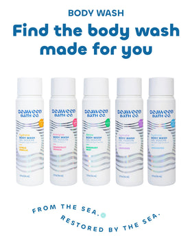 Seaweed Bath Co. Energize shower scene suggesting a refreshing morning routine