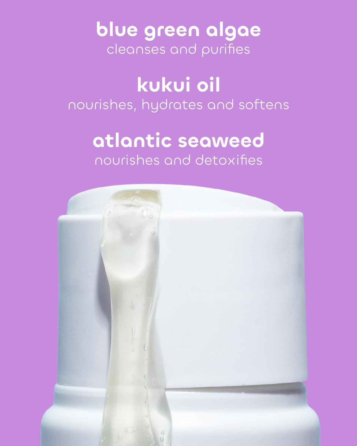 Seaweed Bath Co. Hydrate kukui oil image emphasizes nourishing moisture.