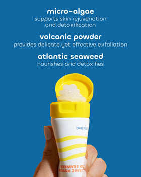 Seaweed Bath Co volcanic powder exfoliation focusing on pores