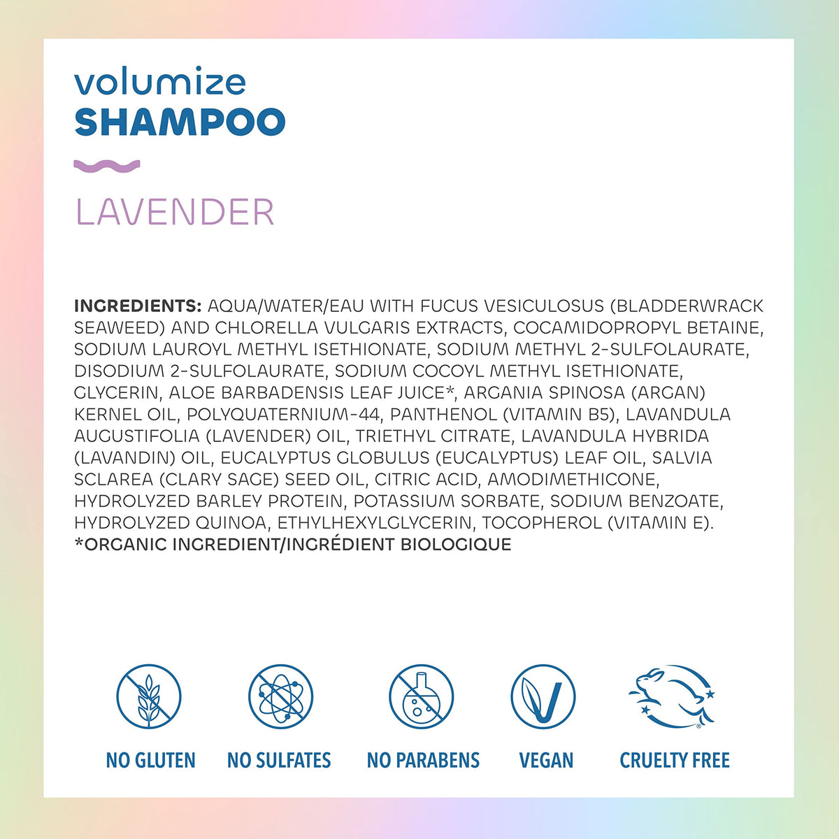 Seaweed Bath Co. Volumize Shampoo ingredients highlight green algae nourishing scalp care