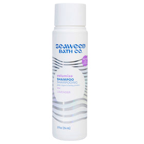 Seaweed Bath Co. Volumize Lavender Shampoo bottle increases fullness using seaweed and barley protein