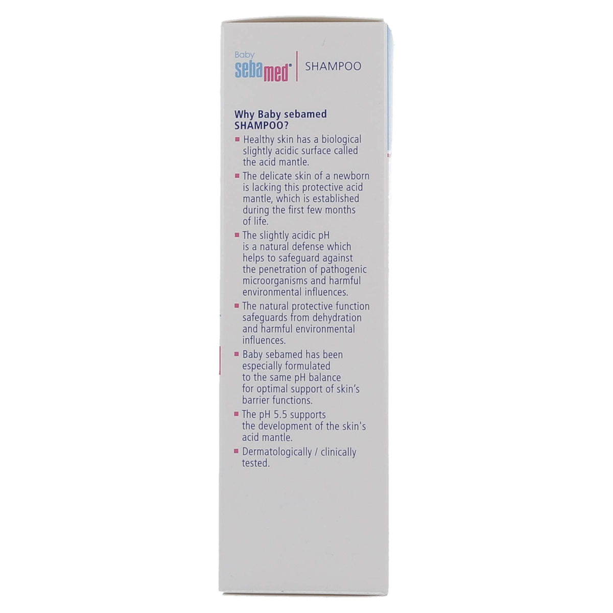 SEBAMED Children's Shampoo 250 ml packaging on shelf for compact daily use