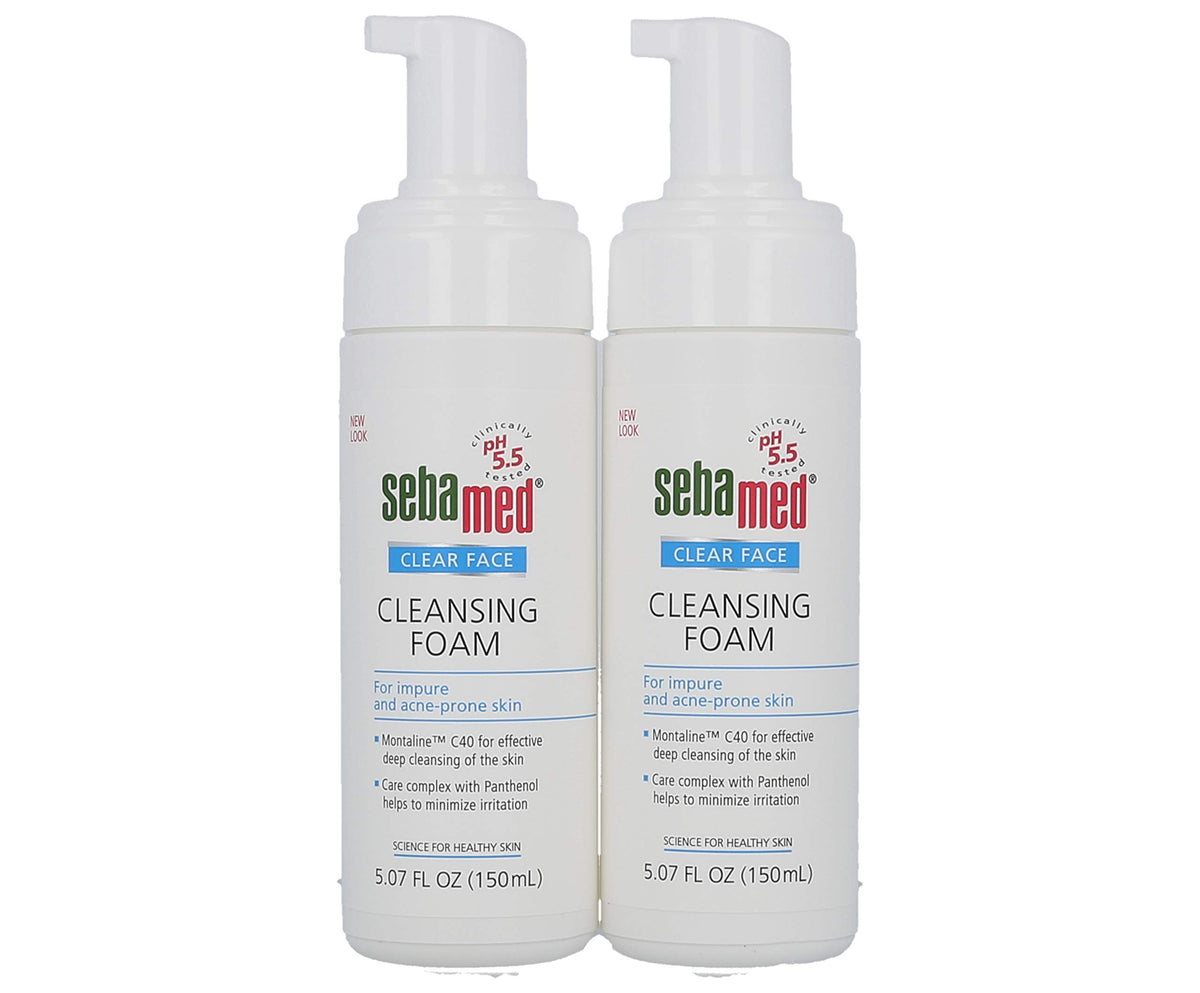 Sebamed Clear Face Cleansing Foam bottle for daily oil balance and gentle cleansing.
